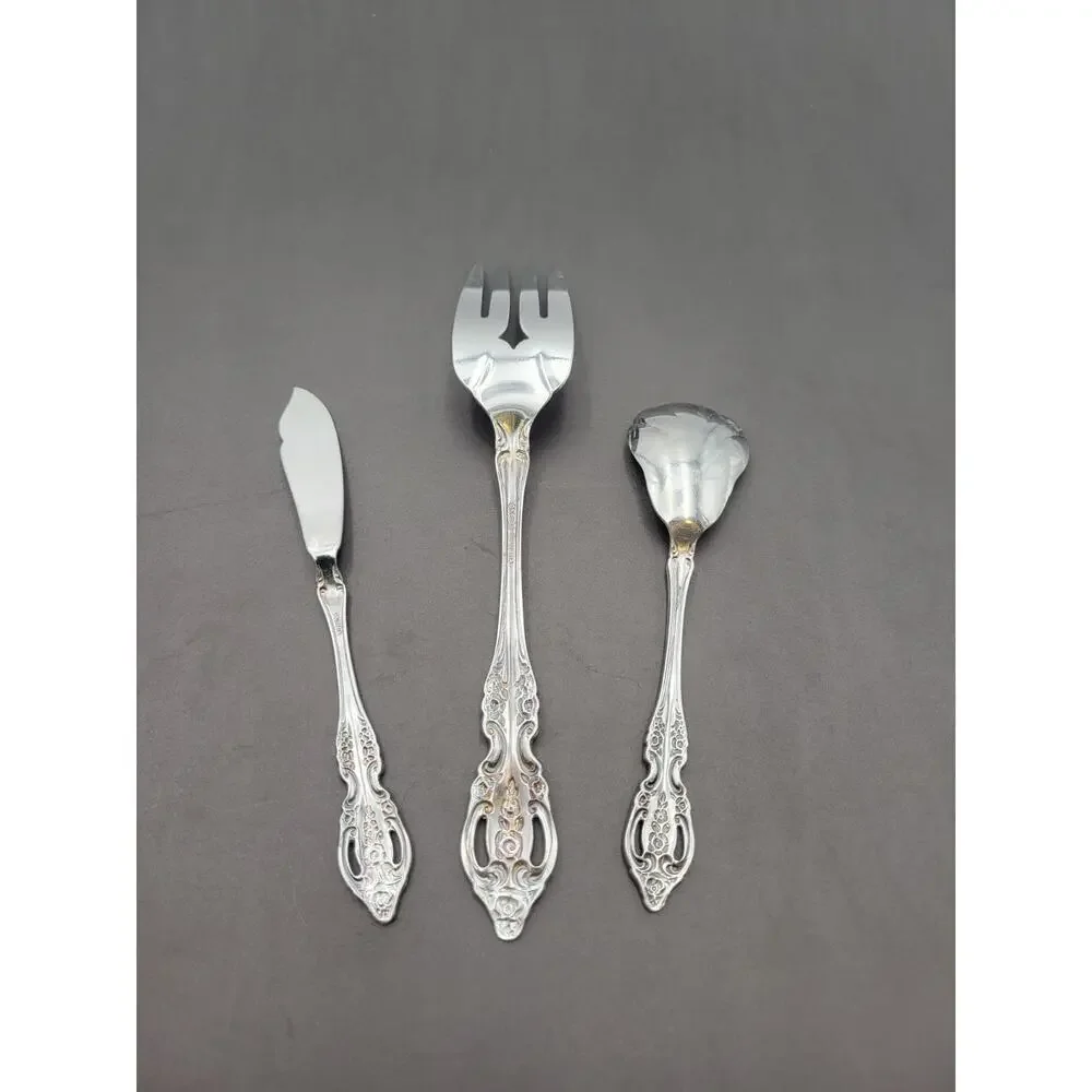 Oneida Pembrooke Renoir Stainless Flatware Serving Fork Sugar Spoon Butter Knive